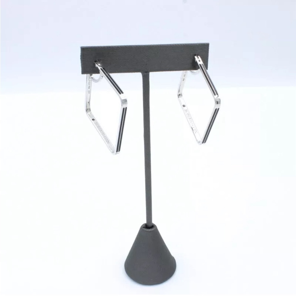 Roberto Coin Sterling Silver Square Shaped Hinge Back Dangle Earrings